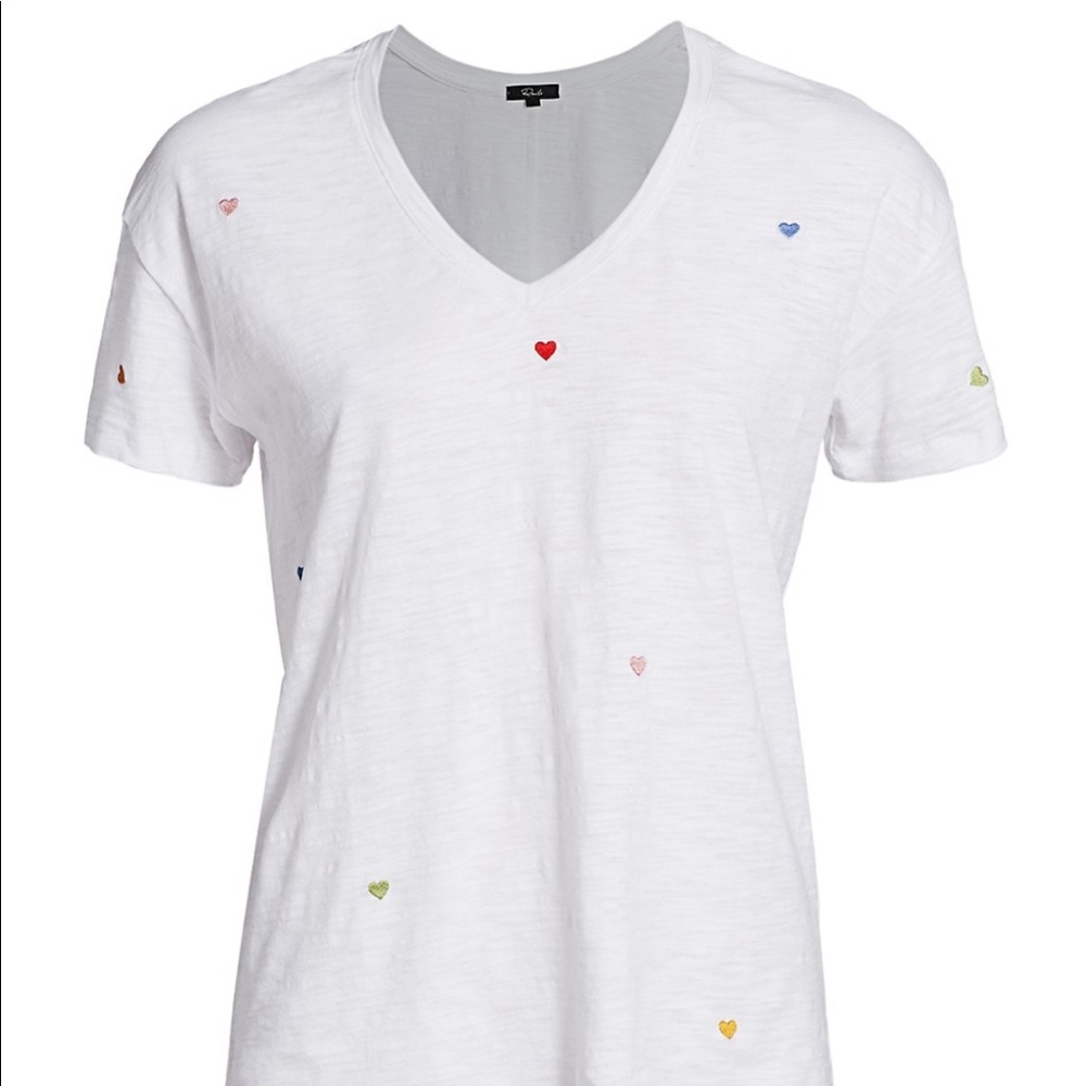 Rails Cara White Embroidered Heart Tshirt
